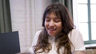 Brunette Paulita Dominates Reverse Casting Couch