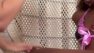 Ebony Babe From France Got to Play with Her Toy in Lesbian Session