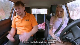 Fake Driving School Polish blonde Lexi Star creampie car sex