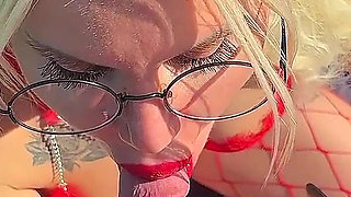 POV Camera, Strawberry Blowjob From a Busty Beauty and Delicious Cum Instead of Cream
