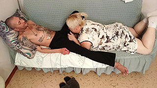 Stepmom sucks my dick and swallows cum