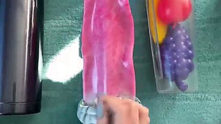 Sexy teen ebony solo toy masturbation