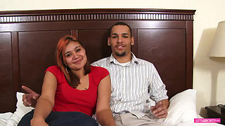 Colored hair and tattooed Latina slut in her first camera fuck