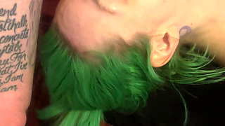 Cute girl Amber green gets face fucked