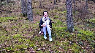 Wanilianna Blue Sheer Pantyhose And Pee In The Forest LEWD