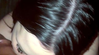 Big cock EXGF interracial busty geek coed blowjob