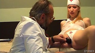 Blonde Nurse Fingers Her Pussy