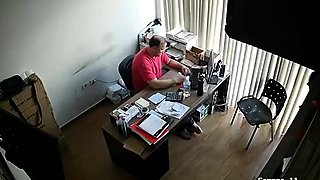 Slutty secretary sucks cock and gets fucked on hidden camera