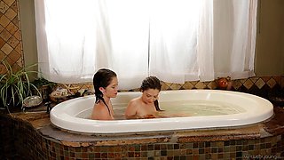 Cassie Laine and Tiffany Fox in a Wild Bath Play