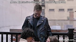 Hot Threesome FFM - Cuckold Wife Takes Double Penetration & Pussy Licking