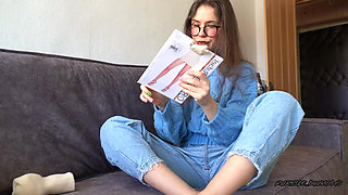 Step-mom in Blue Sweater Sheer Pantyhose Butt Tease