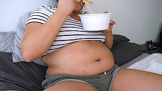 Turned on mature lady masturbating with panties and toys