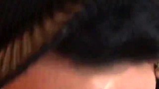 All nylon sexy brunette plays video while getting fucked by a big cock