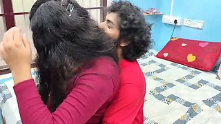 Mallu girlfriend in modern dress seduces boyfriend for hot romance with boobs sucking and kissing