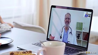 Big Naturals Nurse Gets Kitchen Creeped During Video Conference with a Hospital Doctor: Jordi El Nino Polla, Josephine Jackson Part 2