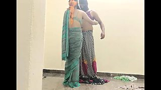 Muslim Hijabi Mistress in Saree Locks Him in Chastity Cage Part 1