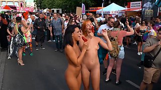 Christy Ley and Dolly Dyson nude in Berlin CSD