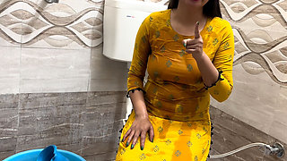 Indian Step Mom Pissing in Washroom Step Son Very Naughty Desi Indian Fucking in Hindi Audio