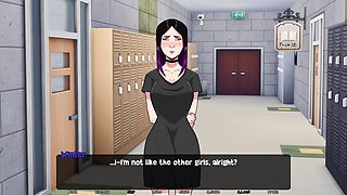 Big boobed mother in an anime visual novel with a caboose