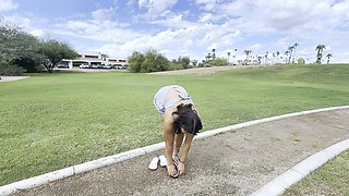 Amateur ass ramming outdoors