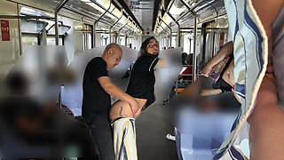 Rubbing himself during the subway ride under her skirt.