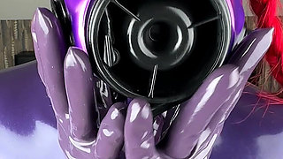 Purple Latex Gloves and Socks Tease by Miss Fetilicious