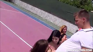 Teen tennis porn orgy