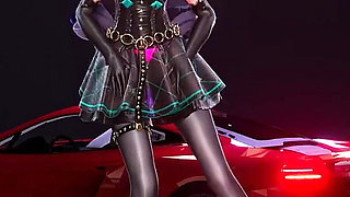 [mmd] Broken Iron Big Duck Duck-queencard Dress Black Silk Elegant Succubus Pattern