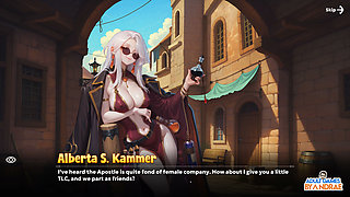 Isekai Waifu Overlord Gameplay Part 6 - Alberta S. Kammer Foot Jerking H-scene