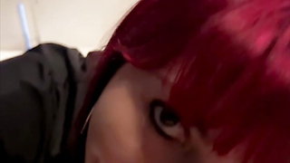 Hot Red Head Gets Fucked in a Bathroom & Swallows Cum