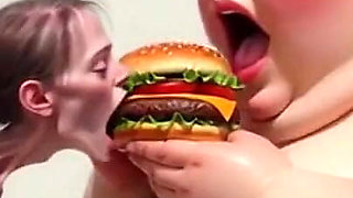 Intense Feeding Session - SSBBW Humiliates and Fattens Thin Girl