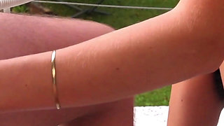 Balcony Sandal Shoejob: Long Toenails Dangle & Pump You Over the Edge!