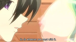 Japanese MILF Hentai Anime: Busty Maid Gets Caught Giving the Boss a Tits-Job - Uncensored