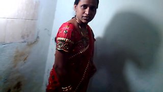 Indian GF Red Sari Stripping Naked - FuckMyIndianGf