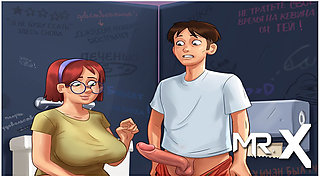 SummertimeSaga - Jerking Off In College Toilet Stall With Girl