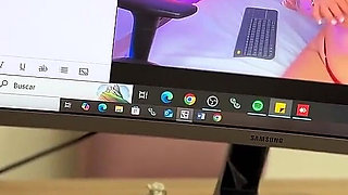 My Instructor Masturbates Watching Me Live and Ends up Seeing My Big Tits