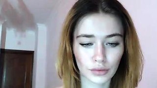 Petite amateur redheaded teen pisses and sucks cock