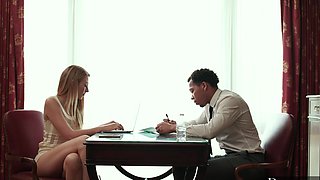 Two hot babes, alexa and ricky, are sharing a huge black cock in a steamy scene.