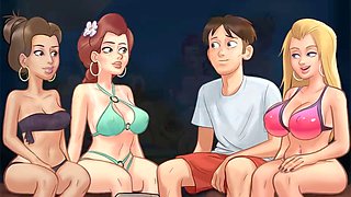 Wanking with stepmom's help in Summertime Saga by MissKitty2K