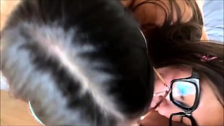 Filthy forbidden family threesome with nerdy stepsisters