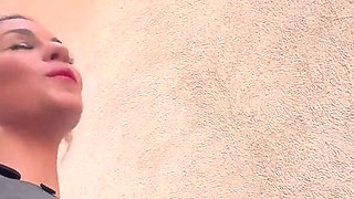 Exhibitionist Dessert: Porn Actress Polly Gardel Gets Fucked Outdoors and Drinks Cum.