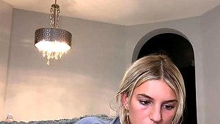 Curly Blonde Teen Records Solo Dildo Masturbation More at