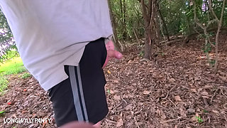Hard uncut cock flashing in public and cumming in full view.