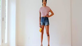 Close up teen foot worship