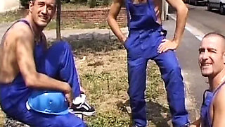 Petite French Redhead Double Penetration Threesome - Hardcore DP Fuck